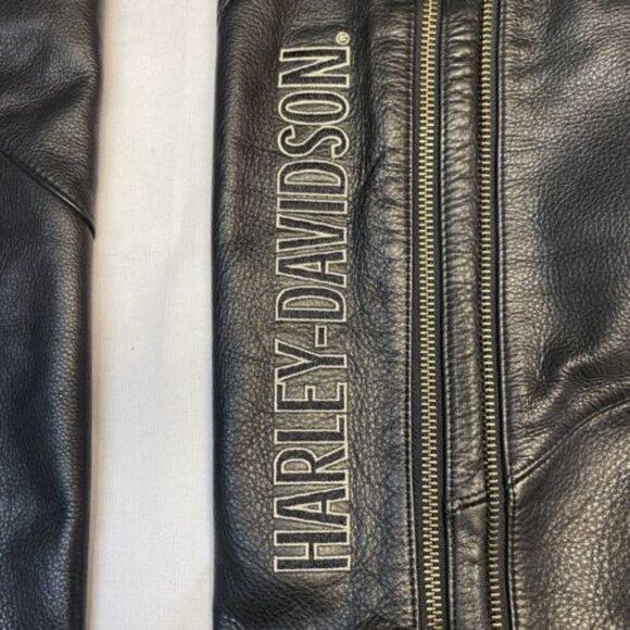 Harley-Davidson Women's Deluxe Leather Motorcycle Chaps Black Large NWOT​ - Picture 5 of 8